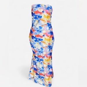 Floral Strapless Maxi Dress